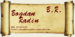 Bogdan Radin vizit kartica